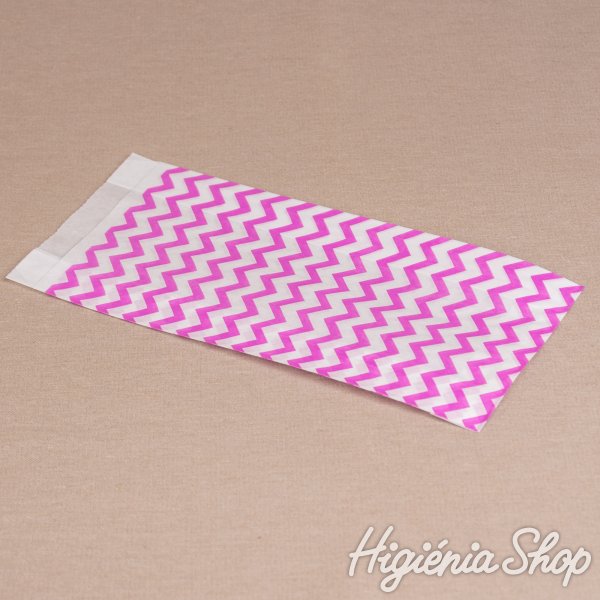 BontaBag 1 kg-os papírtasak lila cikk-cakk design mintával - 200 db