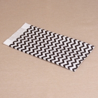 BontaBag 1 kg-os papírtasak fekete cikk-cakk design mintával - 200 db