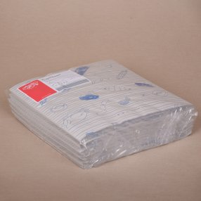 Halványszürke fóliázott húscsomagoló papír kék színű hús mintával - 30x30 cm / 5 kg