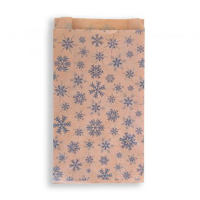 BontaBag 1 kg-os barna papírtasak kék hópehely design mintával - 100 db